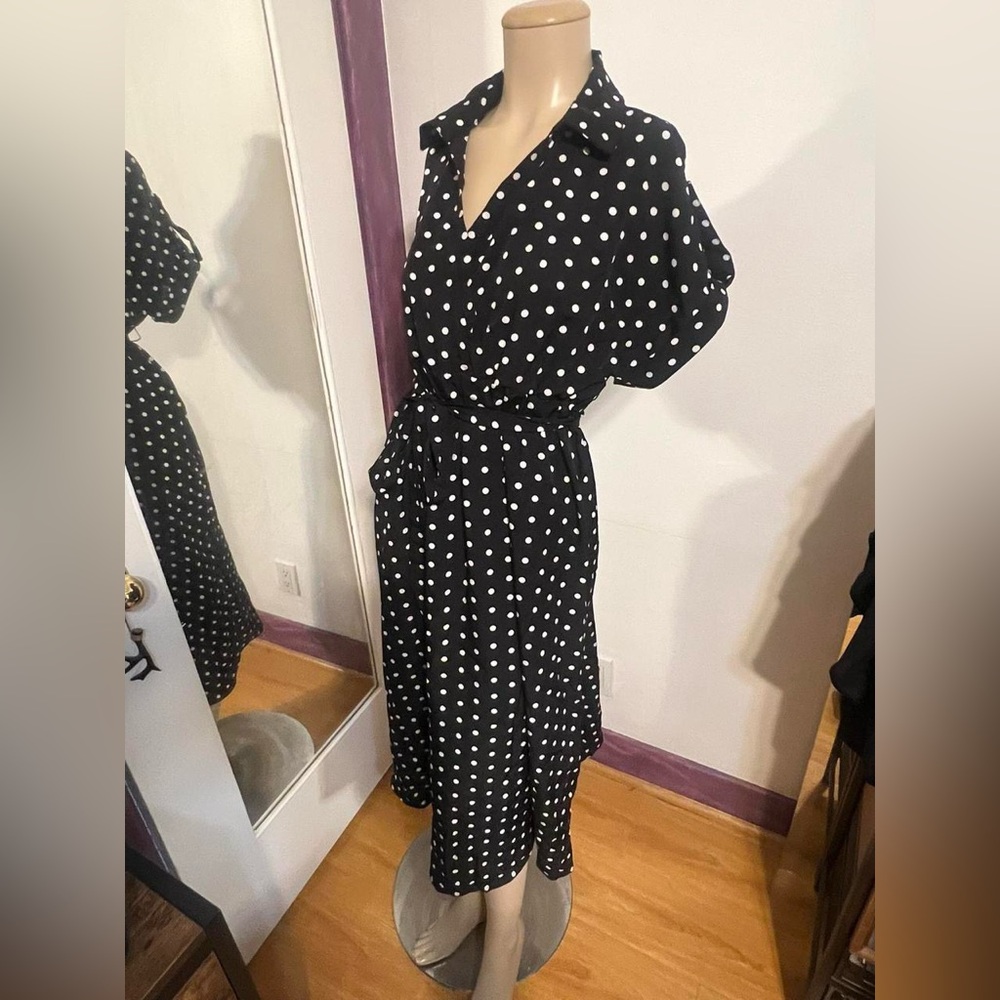 Polka Dot Black Dress